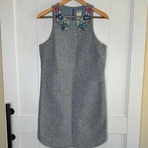Ali Ro Blue Mini Dress with Embellished Neckline Size 6